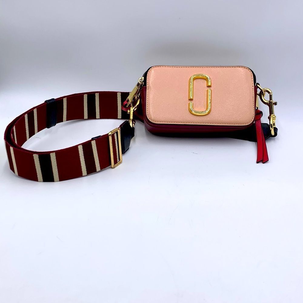 Auth Marc Jacobs Pink Beige Snapshot Crossbody Camera Bag Preloved Very Good - Picture 3 of 13